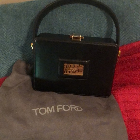 TOM FORD PALMELLATO SOFT LEATHER BOX BAG IN BLACK - Picture 5 of 5